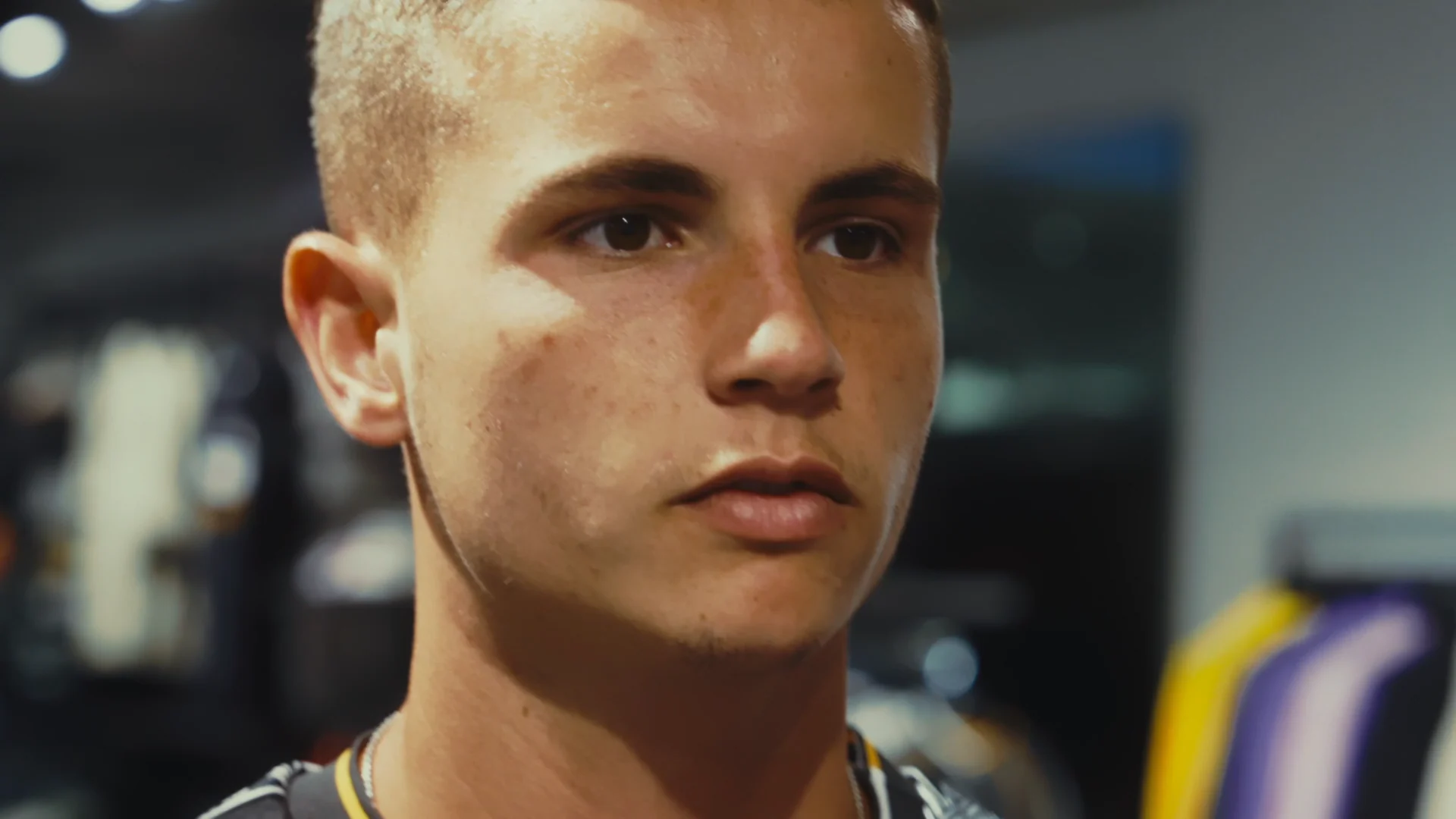 Christos Mouzakitis in close-up during the PUMA store visit